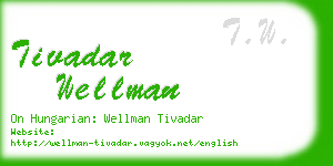 tivadar wellman business card